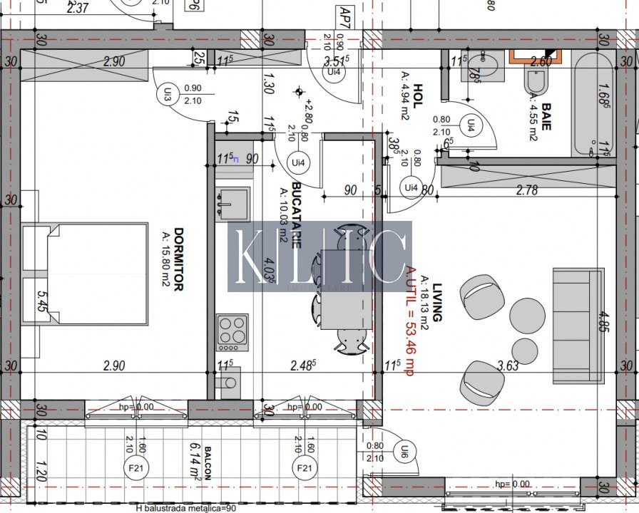 Apartament 2 camere 53,5mpu balcon parcare proprie D-na Stanca etaj 1