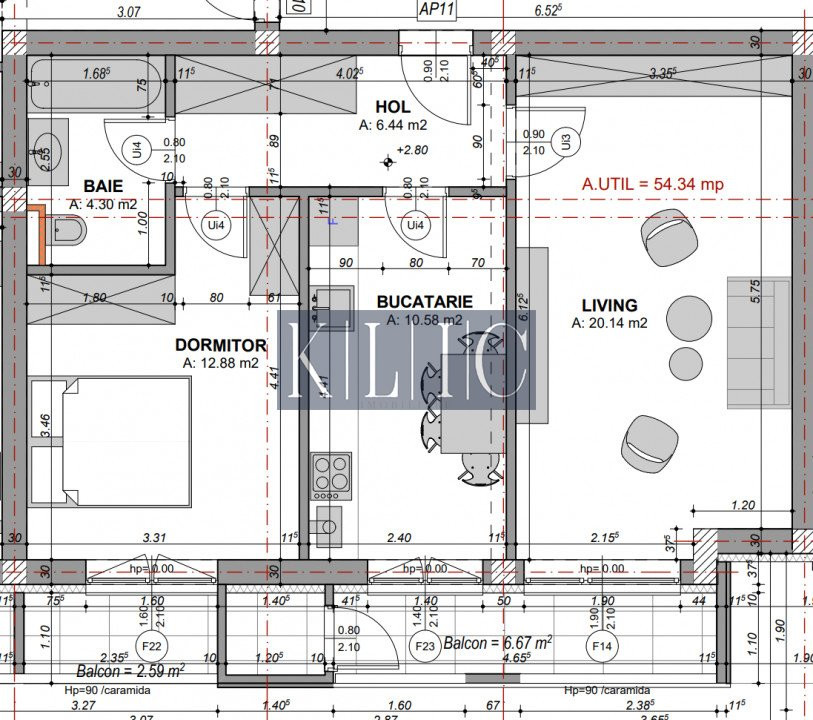 Apartament 2 camere 54mpu balcon parcare Sibiu Doamna Stanca etaj 1