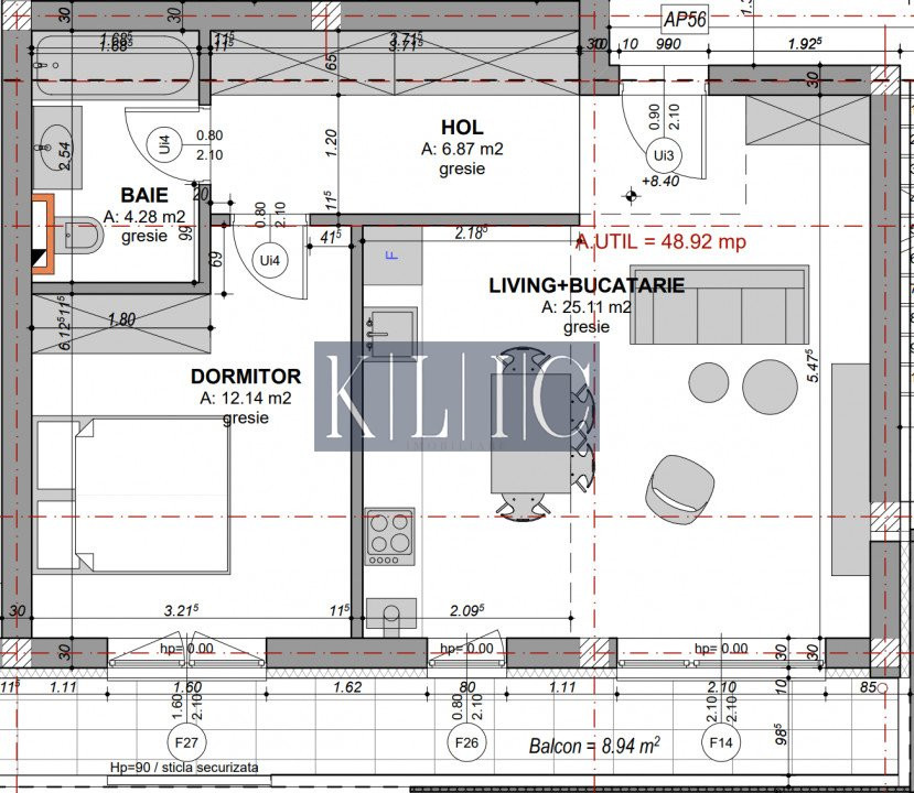 Apartament 2 camere 49mpu balcon si parcare proprie D-na Stanca etaj 3