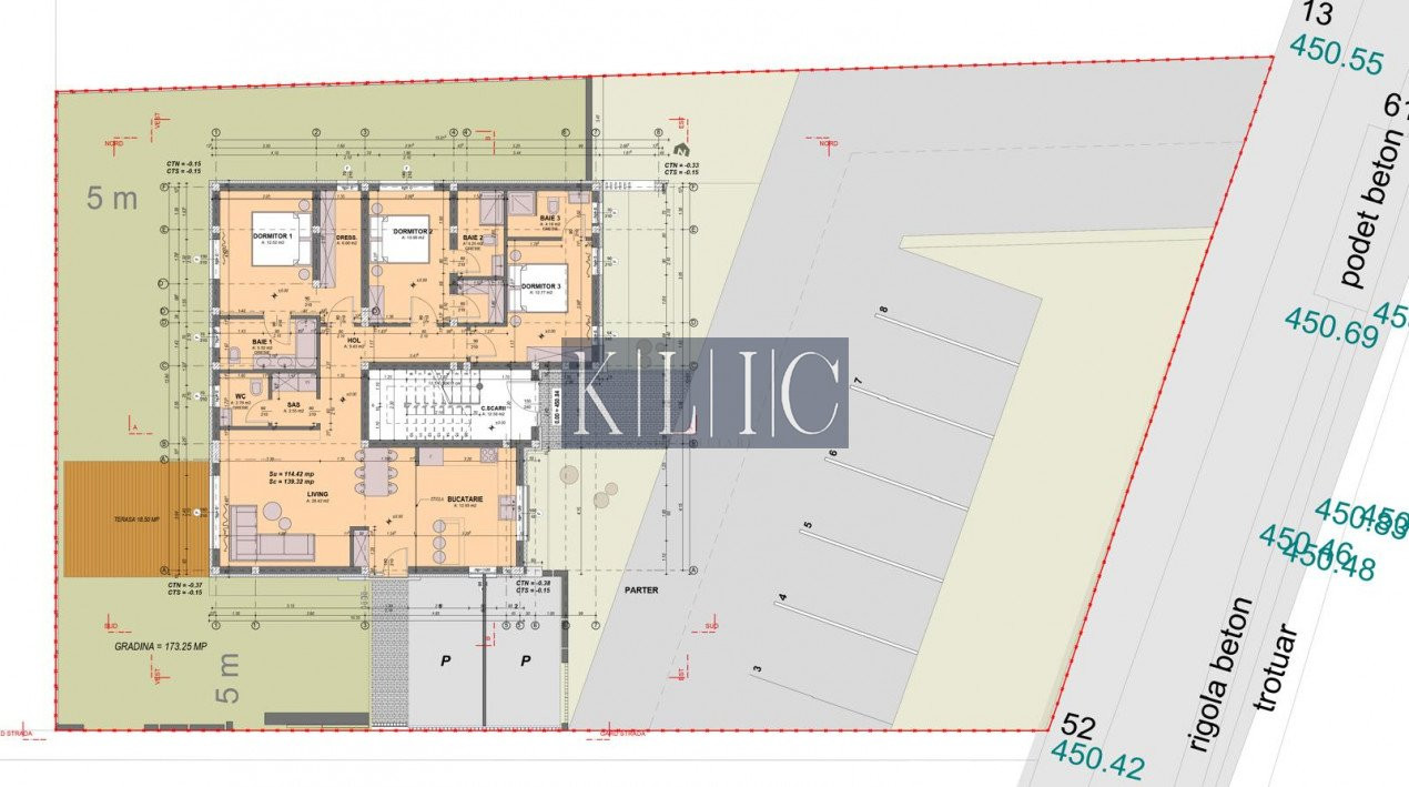 Apartament modern 4 camere 4 bai ultrafinisat teren 174mp Arhitectilor