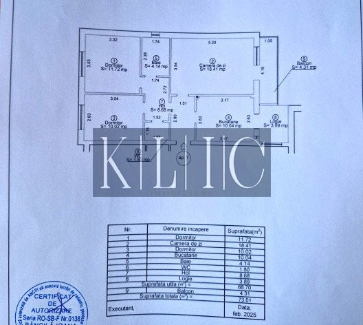 Apartament mobilat etaj intermediar 3 camere 73mp zona Rahovei Sibiu